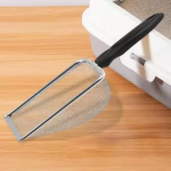 Pet Poop Shovel Reptile Bedding Scoop Ergonomic Handle Fine Mesh Sand Shovel Non Stick Poop Picker Pet Cleaning Accessories