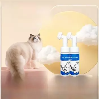 Pet President No-Wash Cat Bubble Tail Oil Обезжиривающий мусс Oil Tail Cleaning Mousse (150ml) 1 Bottle