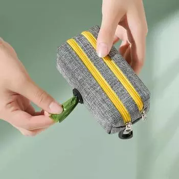 Pet Puppy Cat Pick Up Poop Bag Dispenser Portable Dog Poop Waste Bag Holder Outdoor Pets Supplies Garbage Bags Organizer зелёный