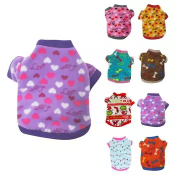 Pet Puppy Осень и зима Polars флис теплый свитер Рождество One Size