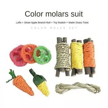 Pet Rabbit Guinea Pig Dragon Cat Fun Toy Hamster Rabbit Rabbit Tooth Grinding Set Pet Tooth Grinding Snacks