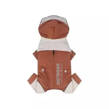 Pet Raincoat Dog Raincoat Four Seasons Reflective Printed Hard Shell Hooded Pet Jacket Waterproof Windproof Raincoat M