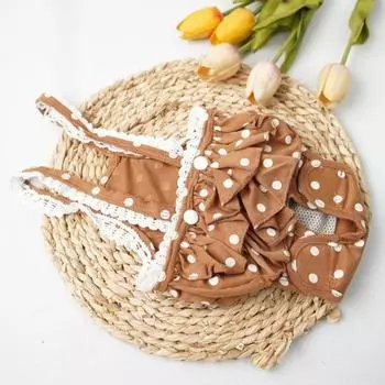 Гигиенические брюки для домашних животных с подтяжками, регулируемые шорты для менструации, нижнее белье для собак, физиологические брюки L коричневый