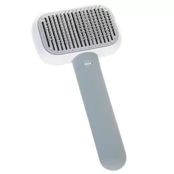 Самоочищающаяся щетка-пуходерка для домашних животных, универсальная универсальная плавающая массажная щетка для удаления волос, щетка для ухода за кошками, собаками, серая