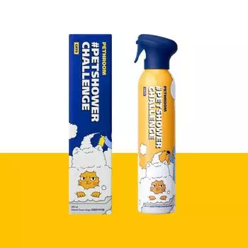 Pet Shower Challenge Shampoo Cats Ультратонкая пена для кошек Шампунь-ополаскиватель для кошек Слабое раздражение Без запаха 300 мл 1P