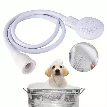 Pet Shower Multifunctional Simple Plug-in PetCleaning and Grooming ToolCat and Dog Bath Quick-Connect Nozzle Cleaning Supplies белый