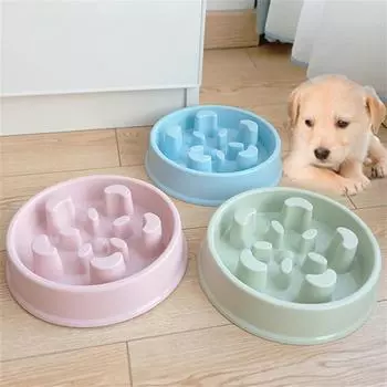 Миска для медленного поедания домашних животных, миска для медленного кормления собак, жесткая пластиковая миска для медленного кормления собак, кормушка для кошек, нескользящая миска для кормления с защитой от глотания