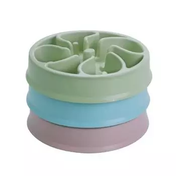 Pet Slow Feeder Dog Bowl Fun Нескользящая анти-глотающая медленная еда кормушки Эко миска для собак для маленьких средних больших собак щенков зелёный