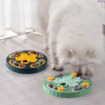 Pet Slow Food Bowl Stable Base Rounded Corners Food-Grade Pet Slow Feeder Prevents зелёный