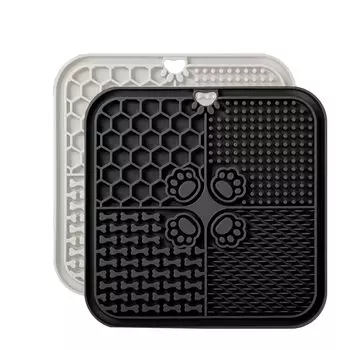 Pet Slow Food Mat Ricky Mat для кошек в форме рыбы Slow Feeder Feeding Mat предотвращает раннее поедание пищи Силиконовая миска для еды (Серый+Черный) чёрный