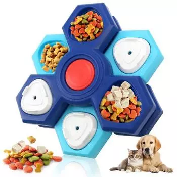 Pet Slow Food Plate Anti Chocking Dog Slow Feeder Миска для собак Вращающаяся 2/3/4 слоя Интерактивная головоломка для собак Игрушка-кормушка для замедленного поедания еды Диспенсер Dual Layer