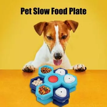 Pet Slow Food Plate Anti Chocking Dog Slow Feeder Миска для собак Вращающаяся 2/3/4 слоя Интерактивная головоломка для собак Игрушка-кормушка для замедленного поедания еды Диспенсер Dual Layer