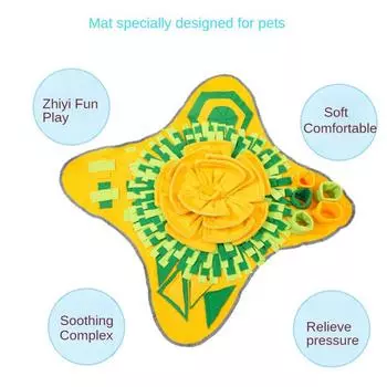 Pet Sniffing Mat Training Blanket Dog Snuffle Mat Sunflower Pad Dog Relieve Stress Nosework Puzzle Toy Mat Pet Nose Foraging Pad