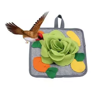 Pet Snuffle Mat for Rabbit Pet Feeding Foraging Trainingpad Bunny Blanket Toys Puzzle Dogs Toy Noseslow Dispenser Rabbits синий