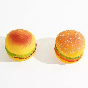 Pet sound toy Pippi Tao vinyl hamburger doll dog simulation molar pet supplies 7.5*5cm