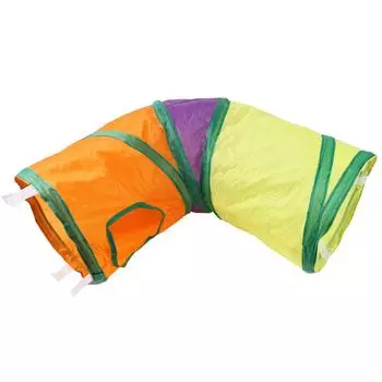 Pet splicing cat tunnel rainbow cat L-channel can store foldable cat diamond bucket toys S разноцветный