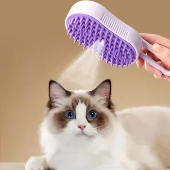 Pet Spray Massaging Comb, Spray for Removing Loose Hair, Bath-Free Comb фиолетовый