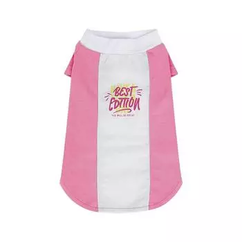 Pet spring and summer clothes color matching printing small flying sleeves two legs backing light and breathable Schnauzer than bear puppy clothes S