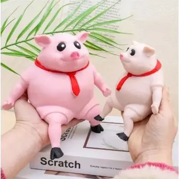 Игрушка для снятия стресса Pet Squeezing Pink Pig Симпатичная игрушка для снятия стресса Pet Squeezing Animal Little Pig Doll toy artculos para mascotas