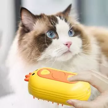 Pet Steam Brush 3 в 1 самоочищающаяся щетка для ухода за линяющими кошками спрей