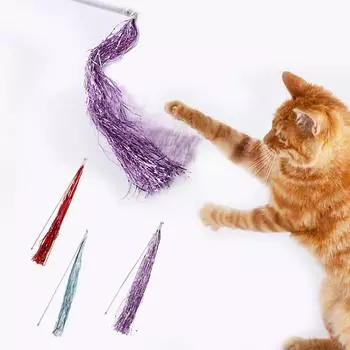 Pet Stick Tassels Teaser Wand Kitten Интерактивная игрушка для кошек фиолетовый