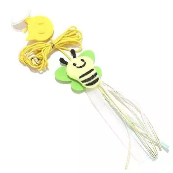 Pet Supplies Bell Relieving Stuffy to Swing Hanging Door Hanging Elastic Adjustable Cat Self-Hi Feather Cat Toy Little Bee