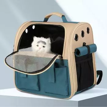 Pet Supplies Cat Backpack Transparent Expandable Backpack Portable Dog Breathable Large Capacity Space Capsule Bag Clover cover