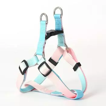 Pet supplies colorful dog leash out walking dog rope anti-break free dog rope gradual change pet chest strap S1.5cm*16-20