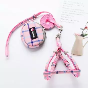 Pet Supplies Dog Breast Strap Hand Holding Rope Small Size Dogs Teddy Bichon Pomeranian out Dog Leash Dog Chain M (adjustment range 35~52M) Pink(+ [Prellis])