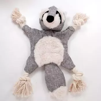 Pet Supplies Dog Stuffed Ringing Paper Sound Accompany Vent Toy Bends and Hitches Tug of War Cute Animal Fox Toy Stuffed raccoon
