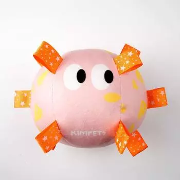 Pet Supplies Dog Toys Stuffed Sounding Bell Ribbon Ball Tour Relieving Stuffy Interactive Medium Large Dog Football Pink ribbon Bell Ball(Diameter 15cm)