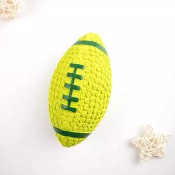 Pet Supplies Dog Vocal Rugby Toy Latex Molar Teeth Cleaning Interactive Training Bite Vocal Toy Ball LaTeX rugby Green