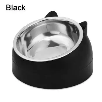 Pet Supplies Fixed Puppy Feeder Pet Dog Cat Water Food Dish Protect The Cervical Spine Feeding Bowl чёрный