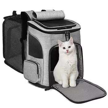 Pet Supplies Out Puppy Backpack Расширяемая сумка для домашних животных Большая вместимость Дышащий Портативный Рюкзак для кошек Складная сумка для собак