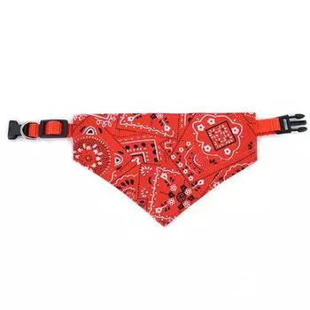 Pet Supplies Pet s Saliva Towel Print Pet Dog Collar Cat Triangular Binder Collar Pet Triangular Scarf Triangular Binder Size S 1.0cm (adjustment range 24-40) Red