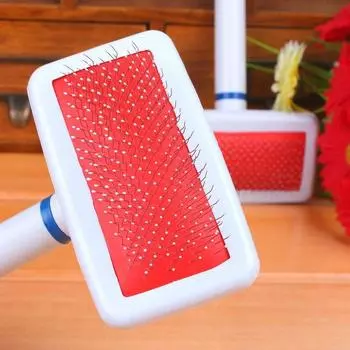 Pet Supplies White Plastic Handle Dense Needle Comb Special Dog Comb Plastic Pet Comb 13.5*10cm