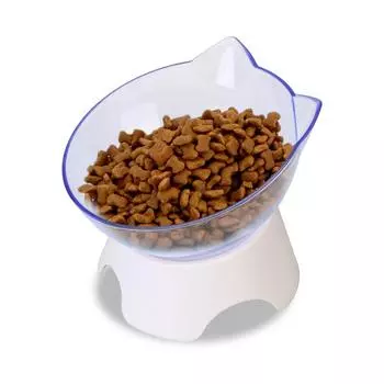 Pet Supplies With Stand Base For Cats Dogs Feeders Cat Bowl Transparent Pet Food and Water Bowls Non-slip белый