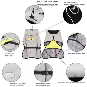 Pet Tactical Jacket for Autumn/Winter: Keep your furry friend warm and protected with this insulated, water-resistant dog coat M