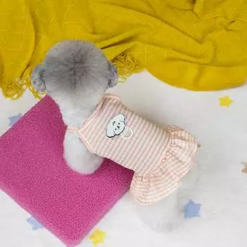 Pet Teddy Pomeranian Small Puppy Dog Clothes Spring and Summer Lightweight Breathable Suspender Princess Skirt S