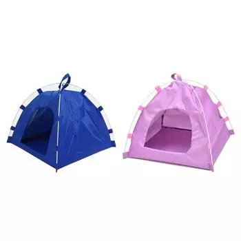 Pet Teepee Dogs Bed for Cat Dogs Outdoor Camping Rest Палатка Портативная Легкая Палатка Для Щенков Домашних Животных Дропшиппинг синий