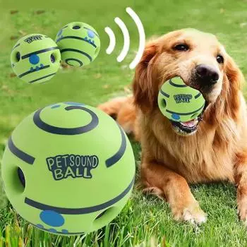 Pet Teeth Grinding Toy Dog Chewing Sound Play Giggle Ball Pet Indoor Outdoor Interactive Training Ball Toys Diameter 8.8cm зелёный