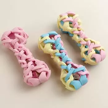 Pet the Toy Dog Toy Leaking Bone Flashing Light Vocalization Bite-Resistant Molar TPR Dog Toy Pet Supplies Factory Color models with flashing lights Bell 14.7*6.5