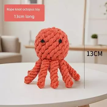 Pet Toy Cotton Knot Woven Dog Toy Bends and Hitches Bite-Resistant Molar Tooth Cleaning Octopus Octopus Pet Supplies Knot Octopus [Single Pack]]