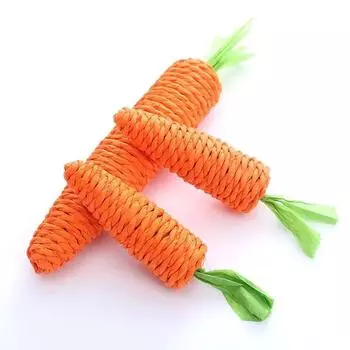 Pet Toy Hemp Rope Carrot Shaped Toy Cartoon Cotton Rope Durable Anti-bite Pet Cat and Dog Molar Cleaning Toy Training Supplies