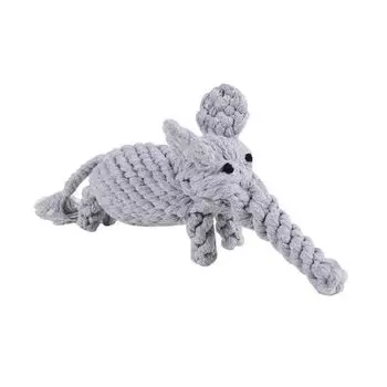 Pet Toy Stuffed Sounding Dog Toy Self-Hi Fun Cord Teether Knot Teeth Cleaning Puppy Toy Pet Supplies Elephant