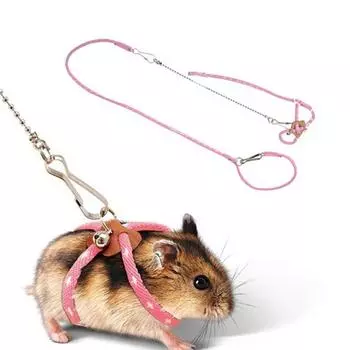 Pet Traction Rope Adjustable Soft Anti-bite Harness Leash with Bell for Bird Parrot Mouse Hamster Rat светло-синий