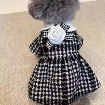 Pet Trendy Small Fragrant Wind Dog Thousand Bird Одежда Весна И Осень Тонкий Тедди, Чем Медведь Шнауцер Маленький Щенок Кошка XS