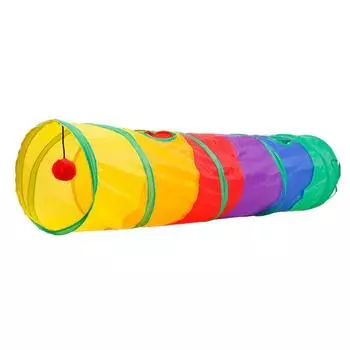 Pet Tunnel Folding Toys, Cat Rainbow Color Splicing Cat Tunnel, Suitable for Training, Interactions and Pet Games разноцветный