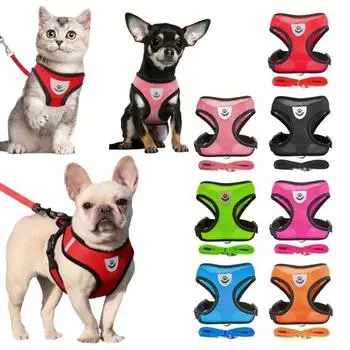 Pet Walking Gog Walking Cat Chest Strap Outdoor Traction Rope Collar Breathable Mesh Traction Rope S красный