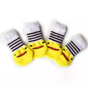 Pet with non-slip mat socks indoor puppy dog non-slip anti-scratch anti-dirty socks four packs